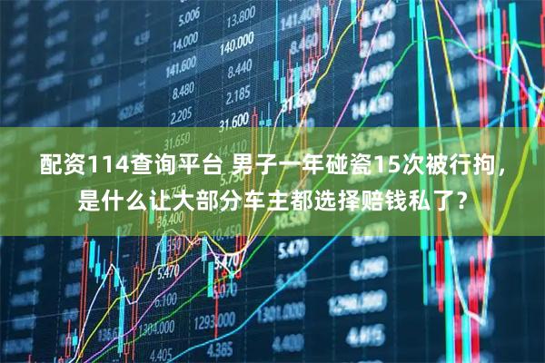 配资114查询平台 男子一年碰瓷15次被行拘，是什么让大部分车主都选择赔钱私了？